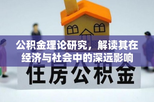 改则公积金理论研究，解读其在经济与社会中的深远影响