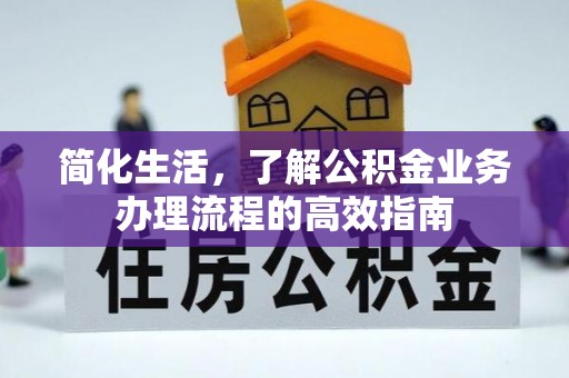 改则简化生活，了解公积金业务办理流程的高效指南